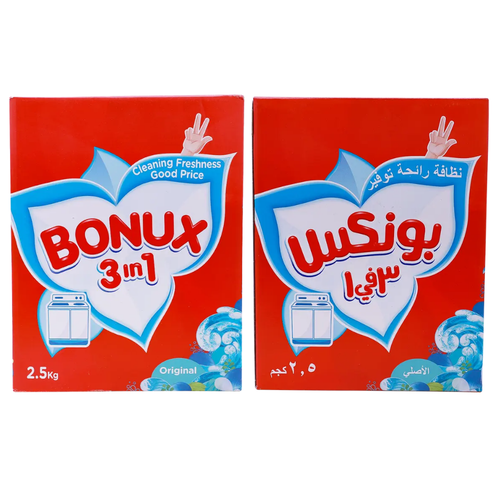  بونكــــس 3في 1 مسحوق غسيل الملابس العادي 2.5 كيلو
