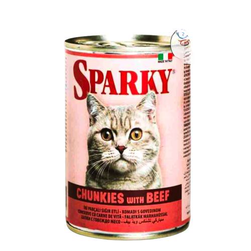 Sparky's Wet Cat Food Beef Chunks 415 G