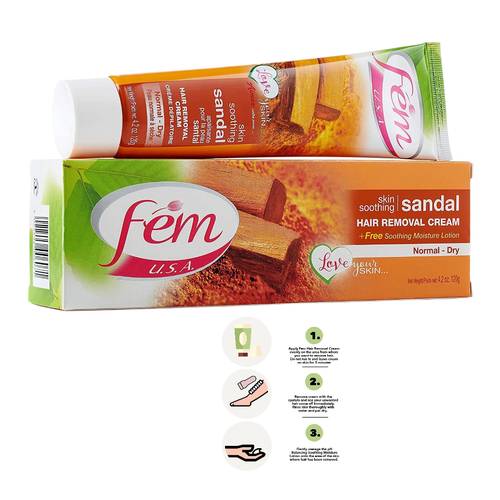 Femcare Sandalwood Hair Removal Cream for Normal and Dry Skin 120 G