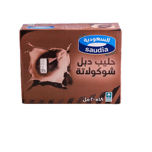 السعودية حليب دبل الشوكولاتة 200 مل * 18 حبة 
