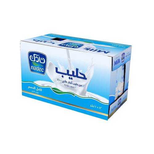 نادك حليب طويل الأجل كامل الدسم 1 لتر × 12 عبوة 