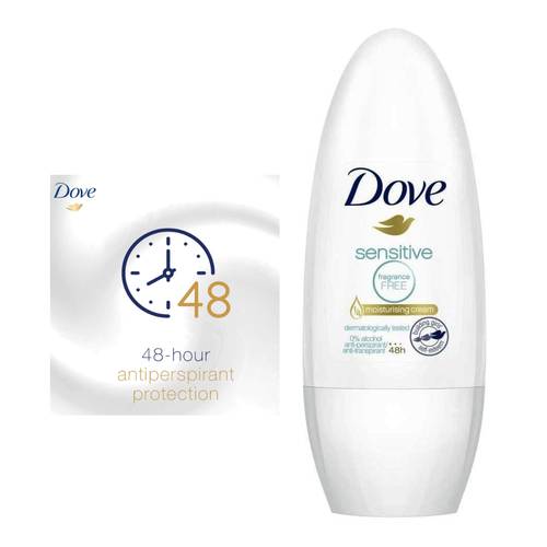 Dove Deodorant Roll-on Sensitive Fragrance Free 50 ML
