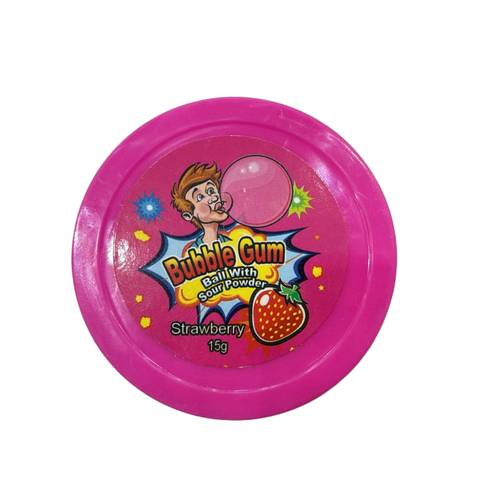 Strawberry-Flavored Bubble Gum With Sour Powder15 G