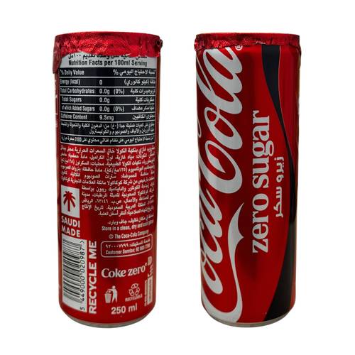 Coca Cola Zero Sugar Can 250 Ml