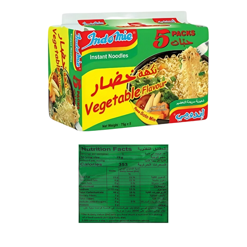 Indomie Vegetable Flavor 5 PC 75 G