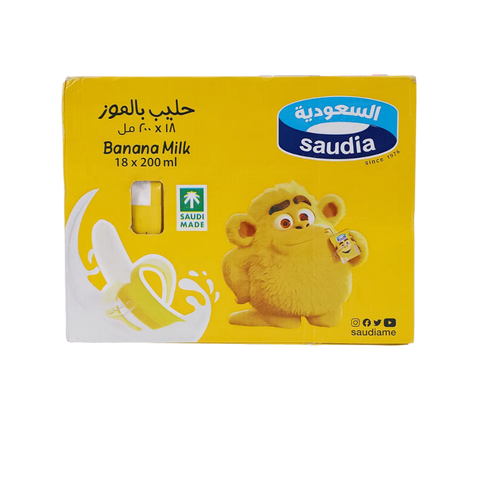 حليب السعودية بالموز 200 مل * 18 حبة