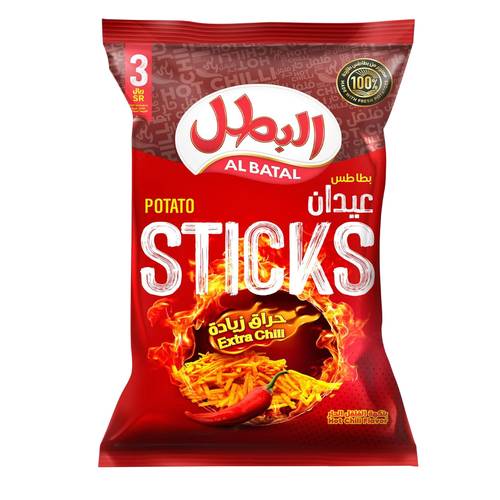 البطل بطاطس عيدان بنكهة الفلفل الحار 80 جرام 