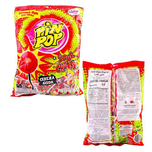 Pin Pop Sour Cherry Lollipop 816 G