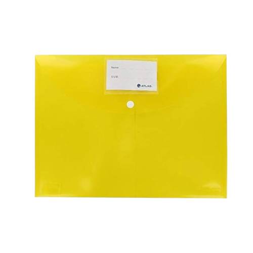 Atlas  Plastic Document A4 Storage Envelope with Button