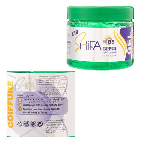 Shifa Hair Hard Look Gel Alcohol Free 500 ML