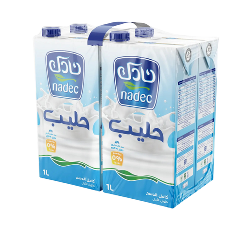 نادك حليب طويل الأجل  كامل الدسم  1 لتر ×4 حبات