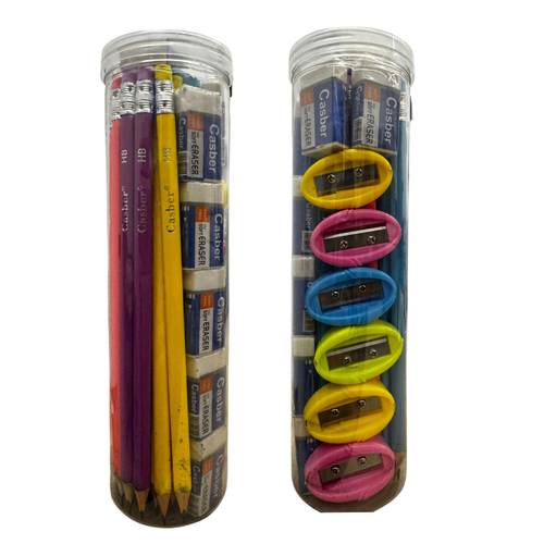 Set of Pencil + Eraser + Sharpener