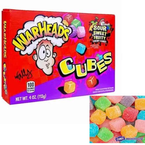 Warheads Cubes Sour Sweet & Fruity Chewy Candy 113G م
