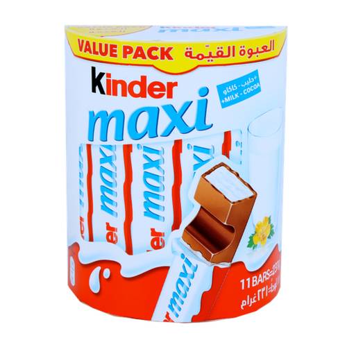 Kinder Maxi Milk Chocolate With Milk Filling, 231G , Pack