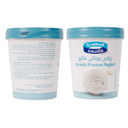Saudia Classic Frozen Greek Yogurt Cup 320 ML