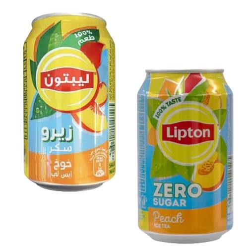 ليبتون شاي مثلج بنكهة الخوخ بدون سكر 320 مل