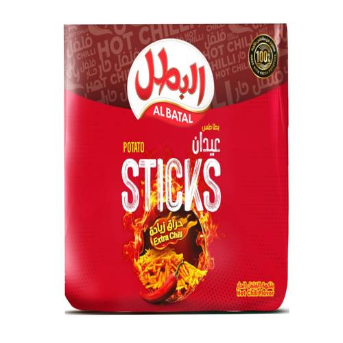 البطل بطاطس عيدان بنكهة الفلفل الحار 23 جرام 