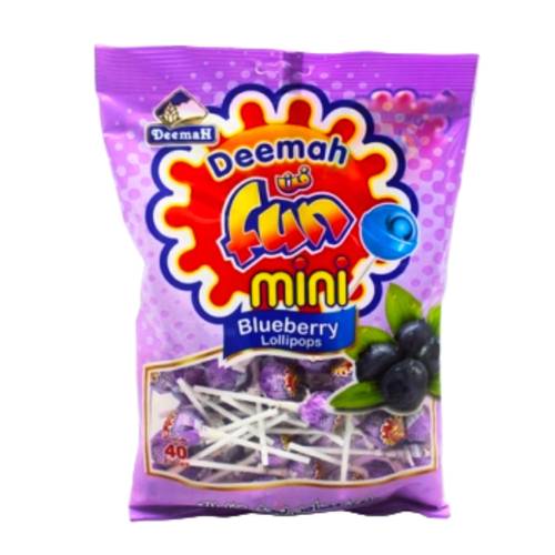 Deema  Fun Mini Lollipops Blueberry 40 x 8 G