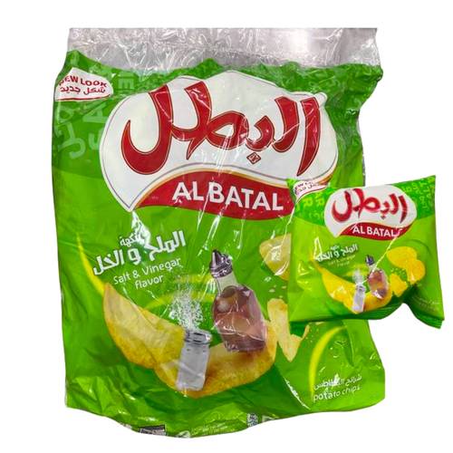 البطل شيبس بنكهة الملح والخل 20 * 12 جرام