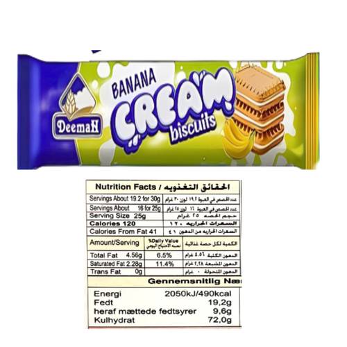 Deemah Banana Cream Biscuits 27 G
