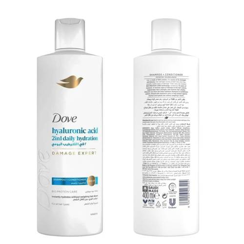 Dove 2-in-1 Shampoo and Conditioner, Daily Moisture 400 ML