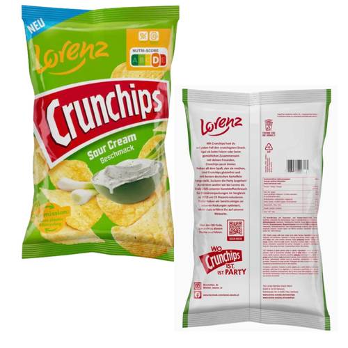 Lorenz Sour Cream Crunchips Snack 100 G