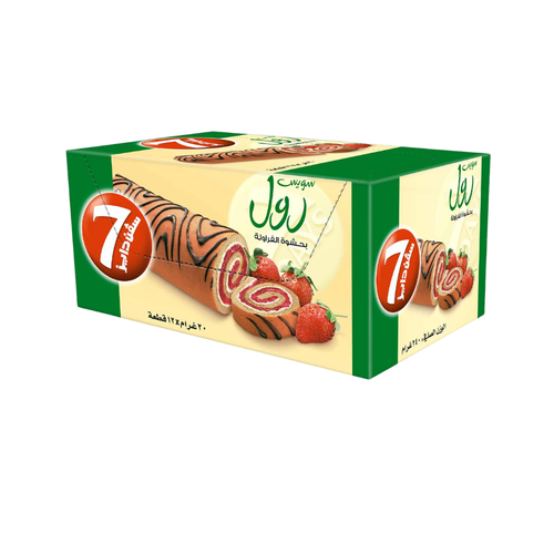 7Days Mini Swiss Roll With Strawberry 20 G 12 PC 