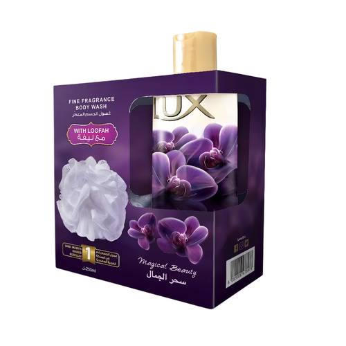 لوكس غسول الجسم سحر الجمال مع ليفة 250 مل