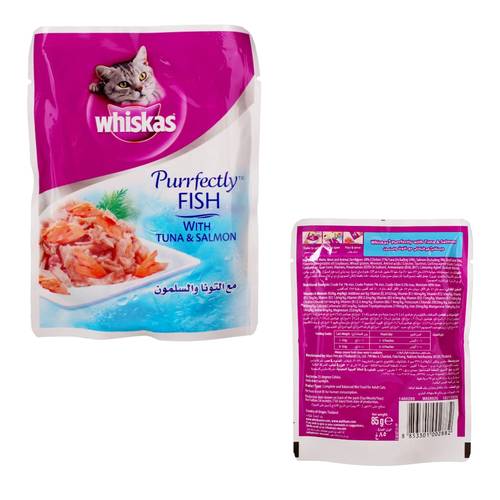 Whiskas Perfectly White Tuna & Salmon Cat Food 85 G