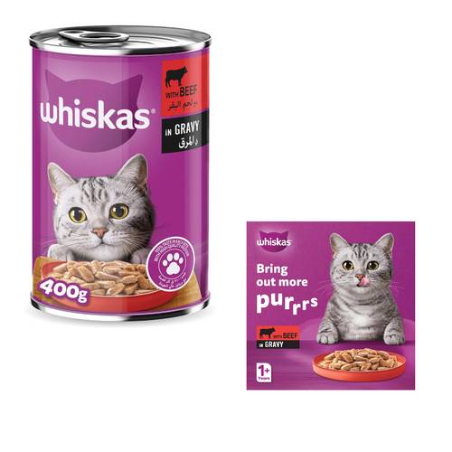 Whiskas Beef in Gravy 400 G