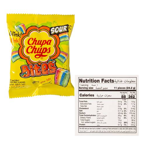 Chupa Chups Sour Mixed Fruit Candy 24 G