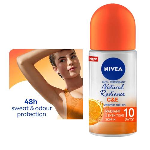 Nivea Natural Glow Deodorant Roll On With Vitamin C & E - 50 Ml