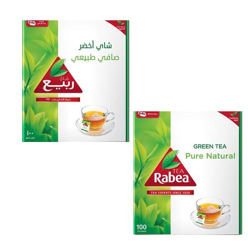 ربيع الشاي الأخضر الطبيعي النقي 100 كيس