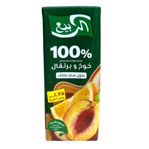 الربيع نكتار فواكه مشكلة خوخ وبرتقال بدون سكر 185مل
