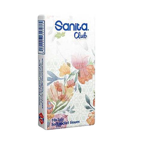 Sanita Club Soft Pocket Tissues 3 Ply 10 Tissues