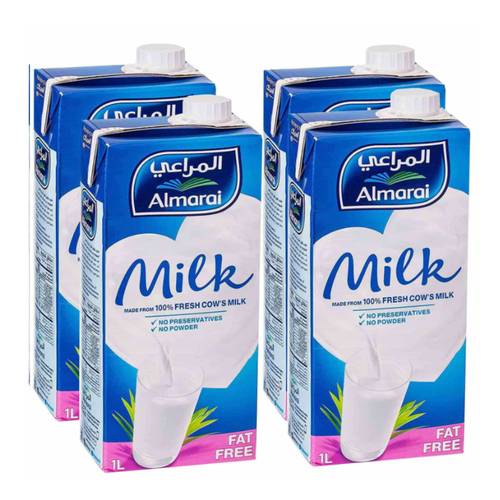   Almarai Long Life Milk Fat Free 1 L* 4 PC
