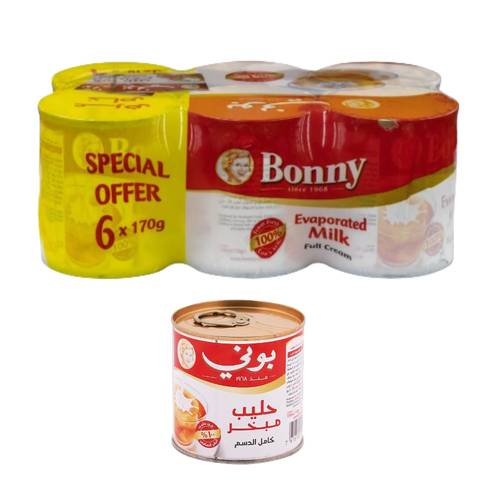 بوني حليب مبخر 6 * 170 جرام 