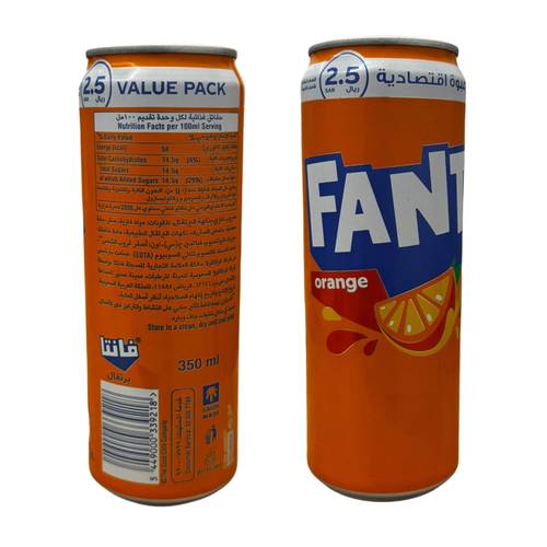 Fanta Orange Flavored Soda 350 Ml