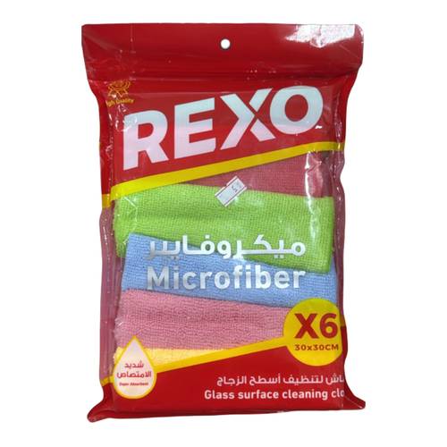 Rexo Microfiber For Cleaning Glass Surfaces 6 PC