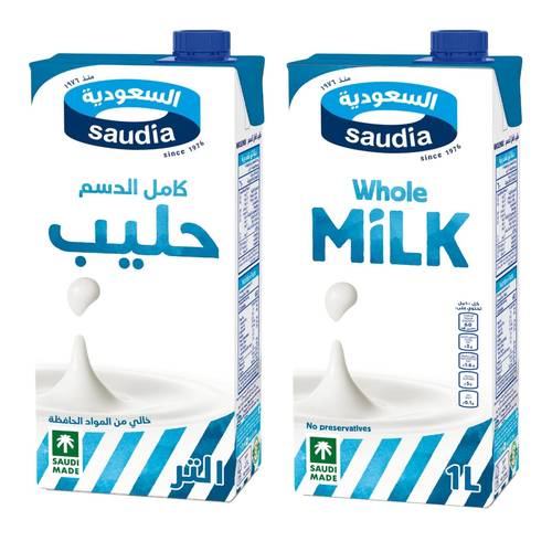 السعوديه حليب كامل الدسم 1 لتر