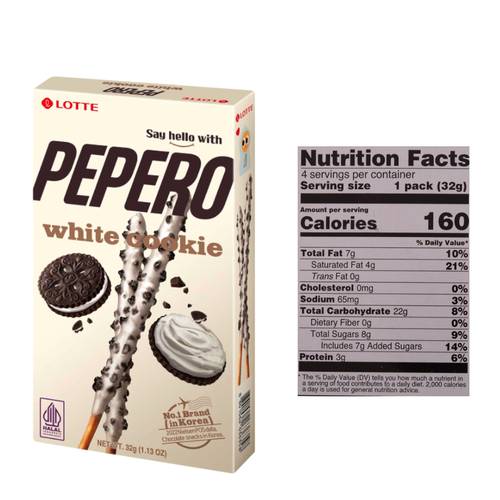 Lotti Pepero Cookies Chocolate And White Biscuit 32 G