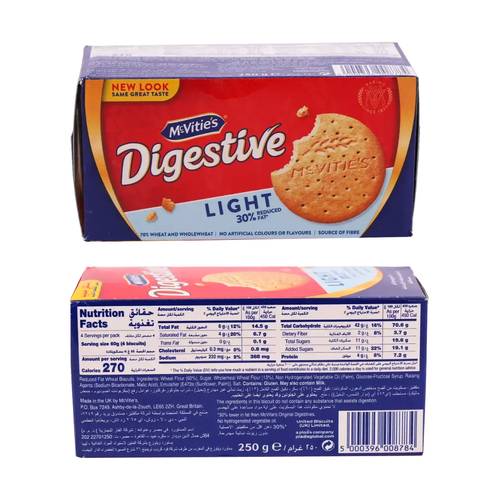 Digestive Biscuit Light 250 G