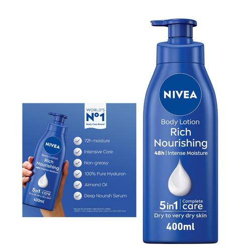 Nivea Moisturizing Body Lotion For Dry Skin With Almond Oil And Vitamin E 400 ML