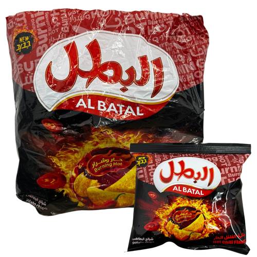 البطل بطاطس بنكهة  الفلفل الحار وشرار 20*12جرام