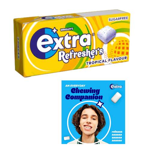 Extra Sugar-Free Tropical Fruit Flavored Chewing Gum 15.6 G