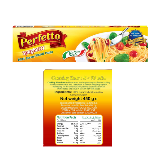 Perfetto Spaghetti Pasta 450 G