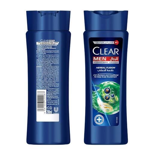 CLEAR 2in1 Shampoo & Conditioner For Men Anti Dandruff Herbal Fusion 200 ML