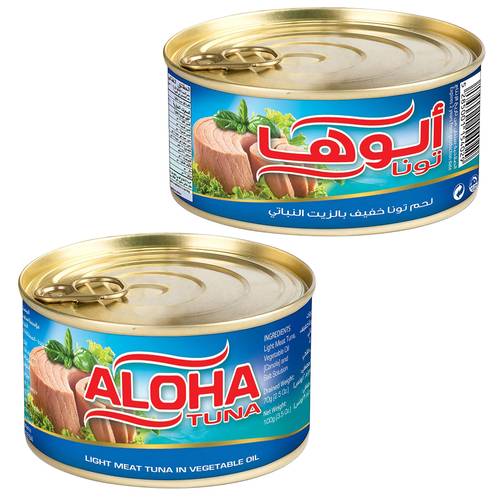 الوها لحم تونا خفيف بالزيت النباتي 100 جرام