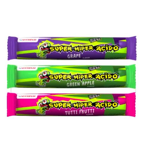 Super Hyper Asido Candy Sour Sticks Various Flavors 1 PC