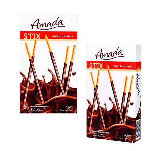 Amada Sticks Milk Chocolate Covered Biscuit Sticks 40 G